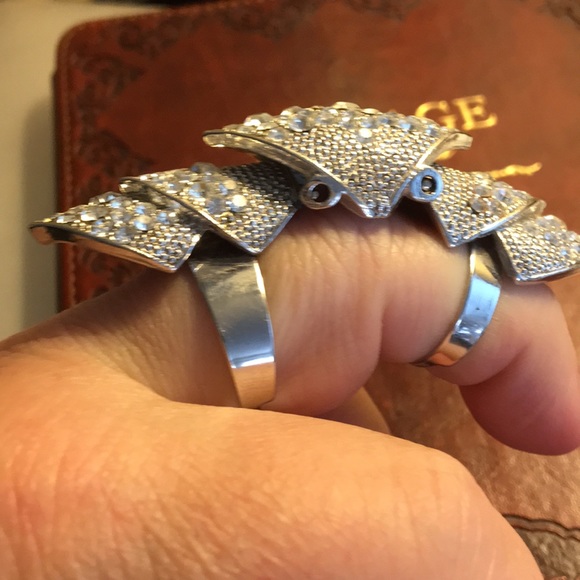 FINGER RING SILVER DIAMOND CRYSTALS - Picture 5 of 6